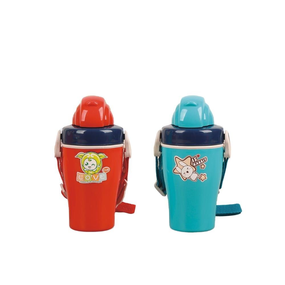New style Eco-friendly China manufacturer new cartoon children's Outdoor plastic bamboo fiber water bottle