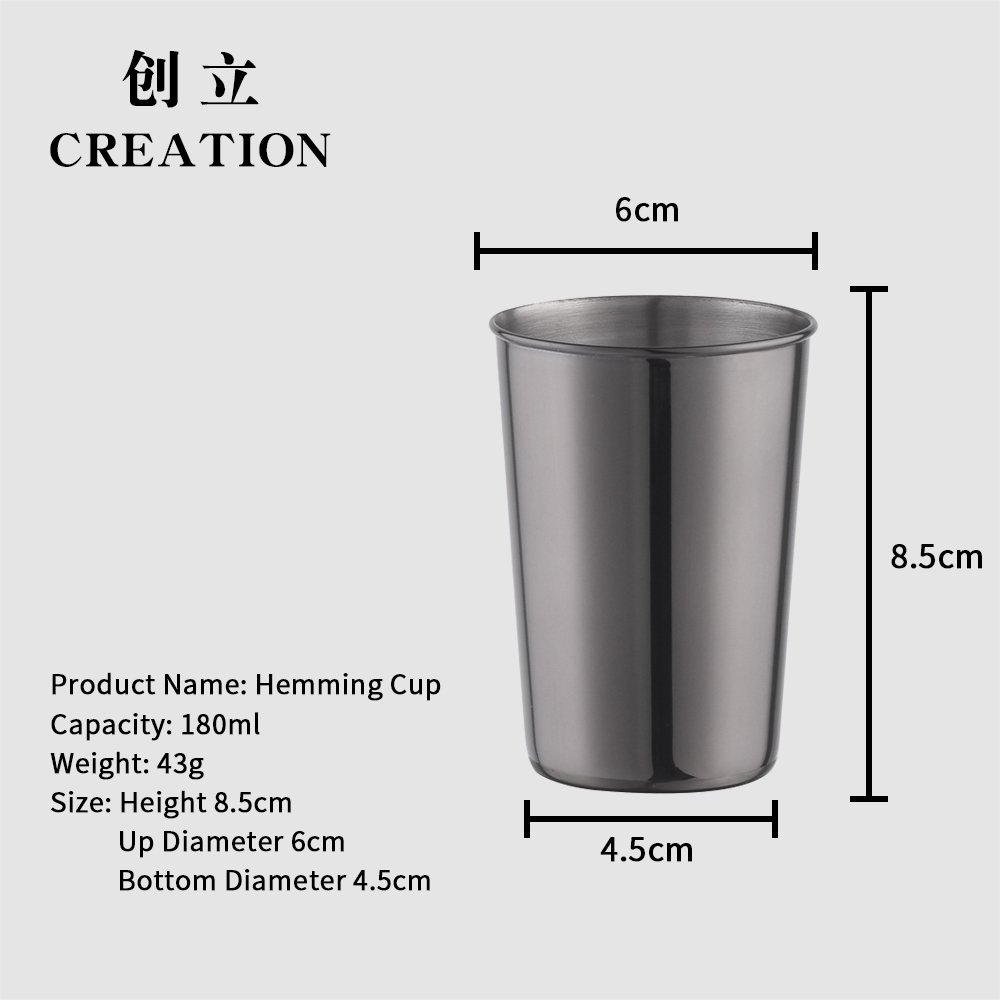 Creation Factory Direct Custom 220ml Black Stainless Steel Monogram Christmas Cup Beer Mugs