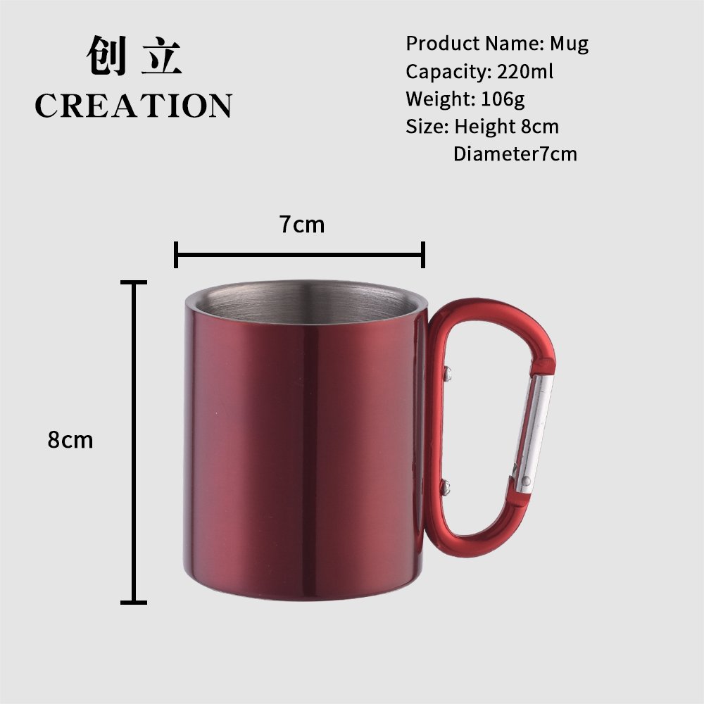 Creation Factory Direct Custom 220ml Black Stainless Steel Monogram Christmas Cup Beer Mugs