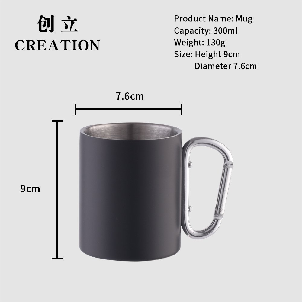 Creation Factory Direct Custom 220ml Black Stainless Steel Monogram Christmas Cup Beer Mugs