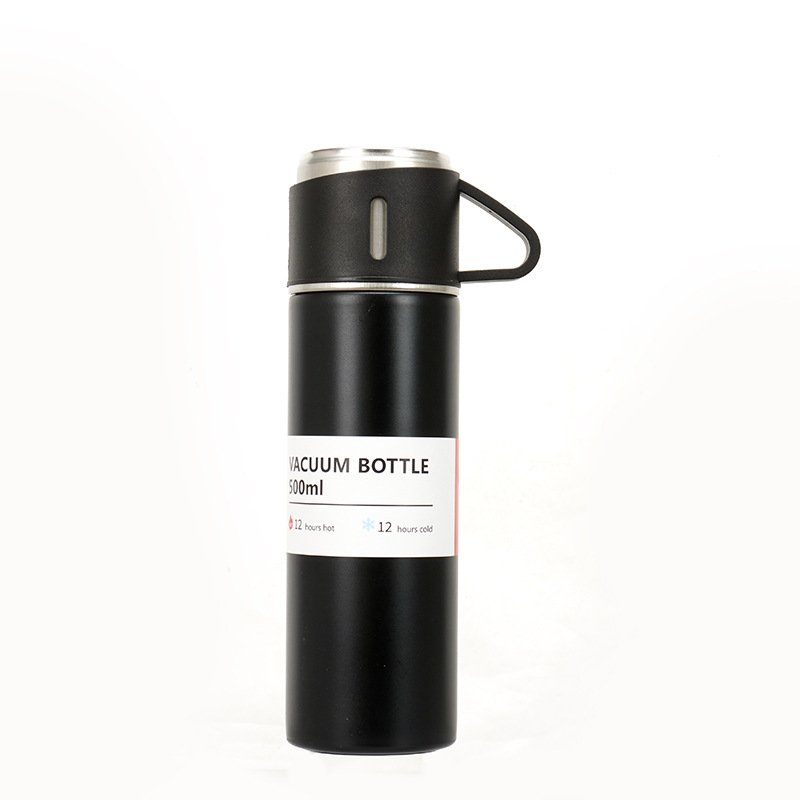 Custom Business Promotional Gifts Packaging Insulated 304 Stainless Steel Vacuum Flask Set With Cup Lid