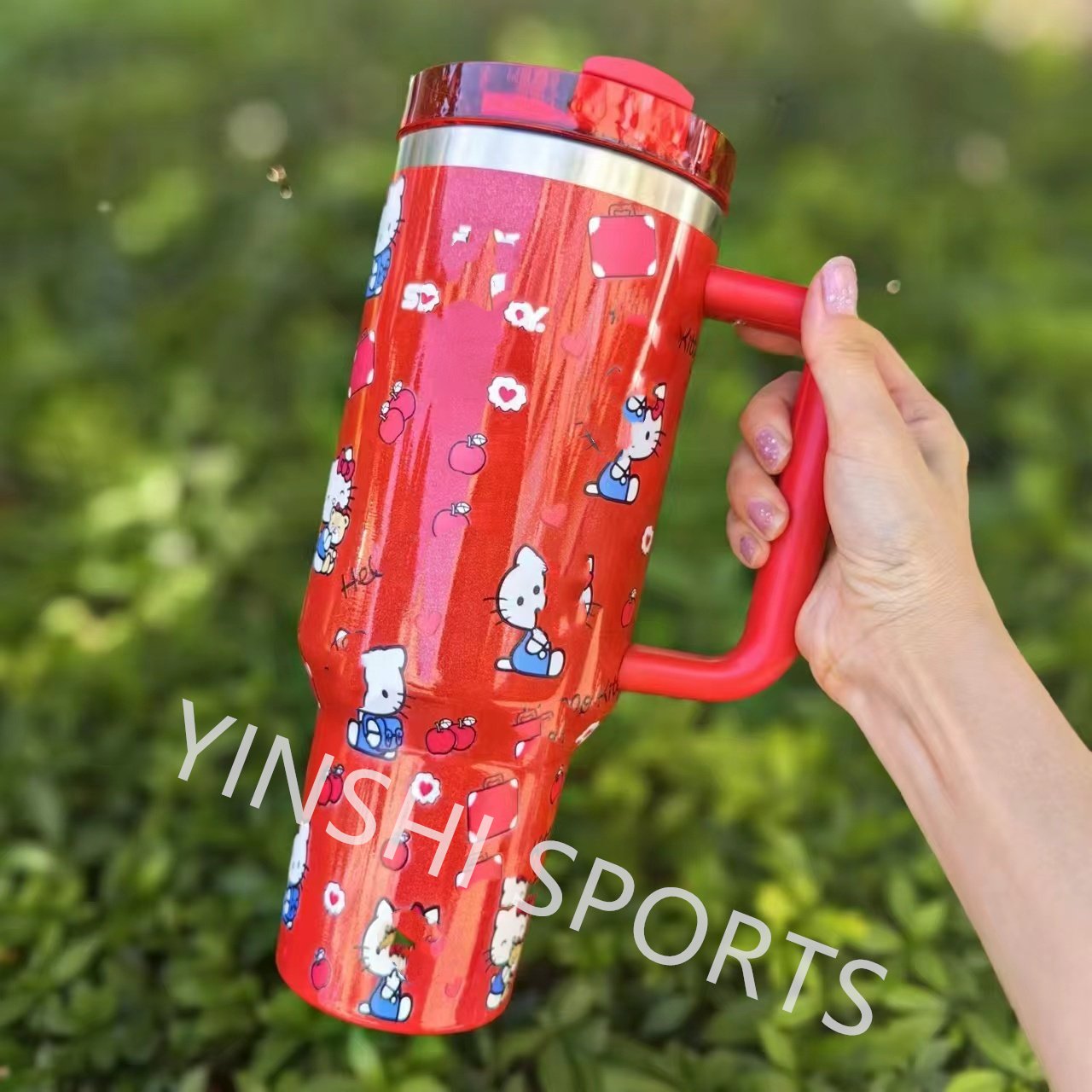 Newest Custom Cartoon Stainless Steel 3d Uv Printed Spooky Pumpkin 40oz Cups Tumbler Mug With Handle And Straw Lid