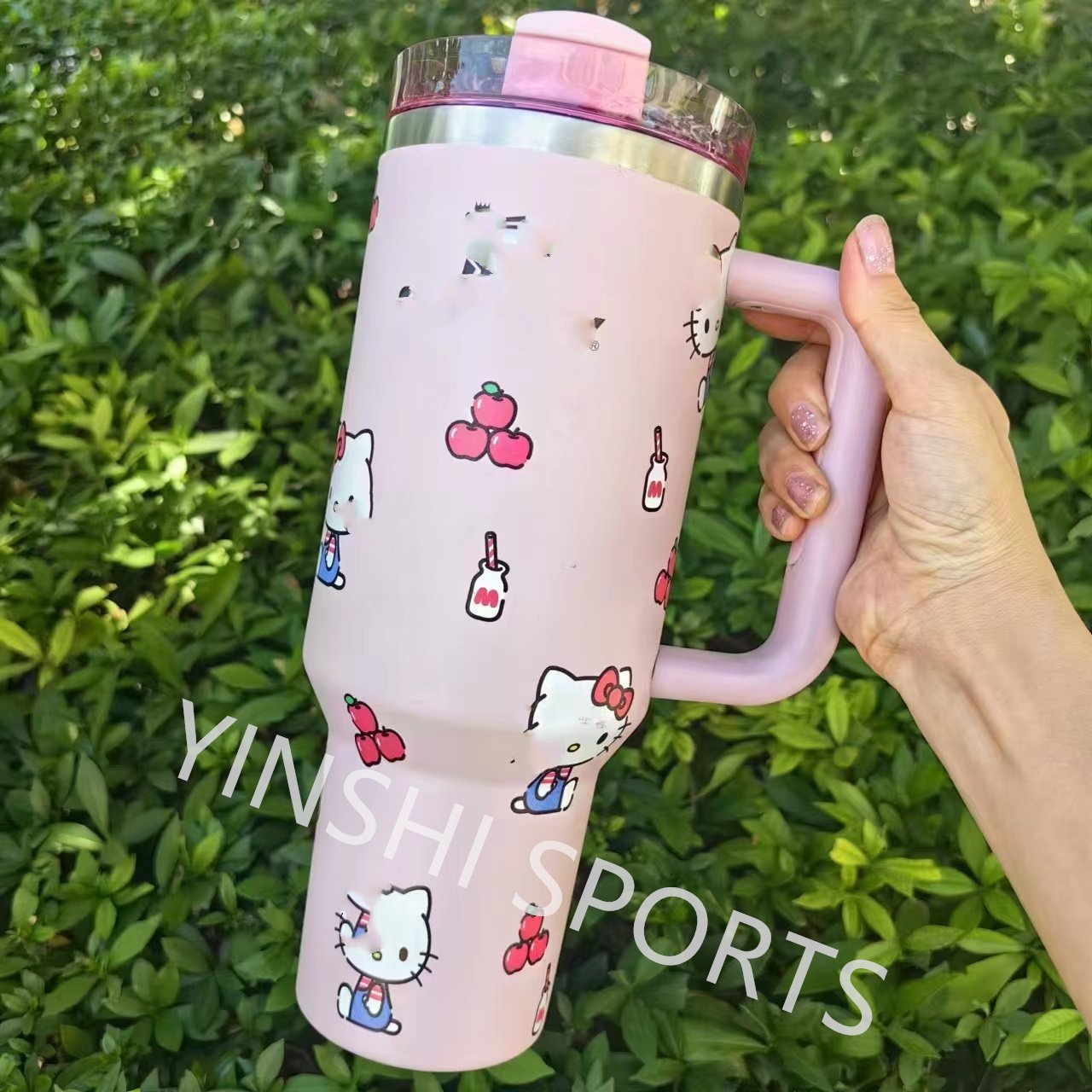 Newest Custom Cartoon Stainless Steel 3d Uv Printed Spooky Pumpkin 40oz Cups Tumbler Mug With Handle And Straw Lid