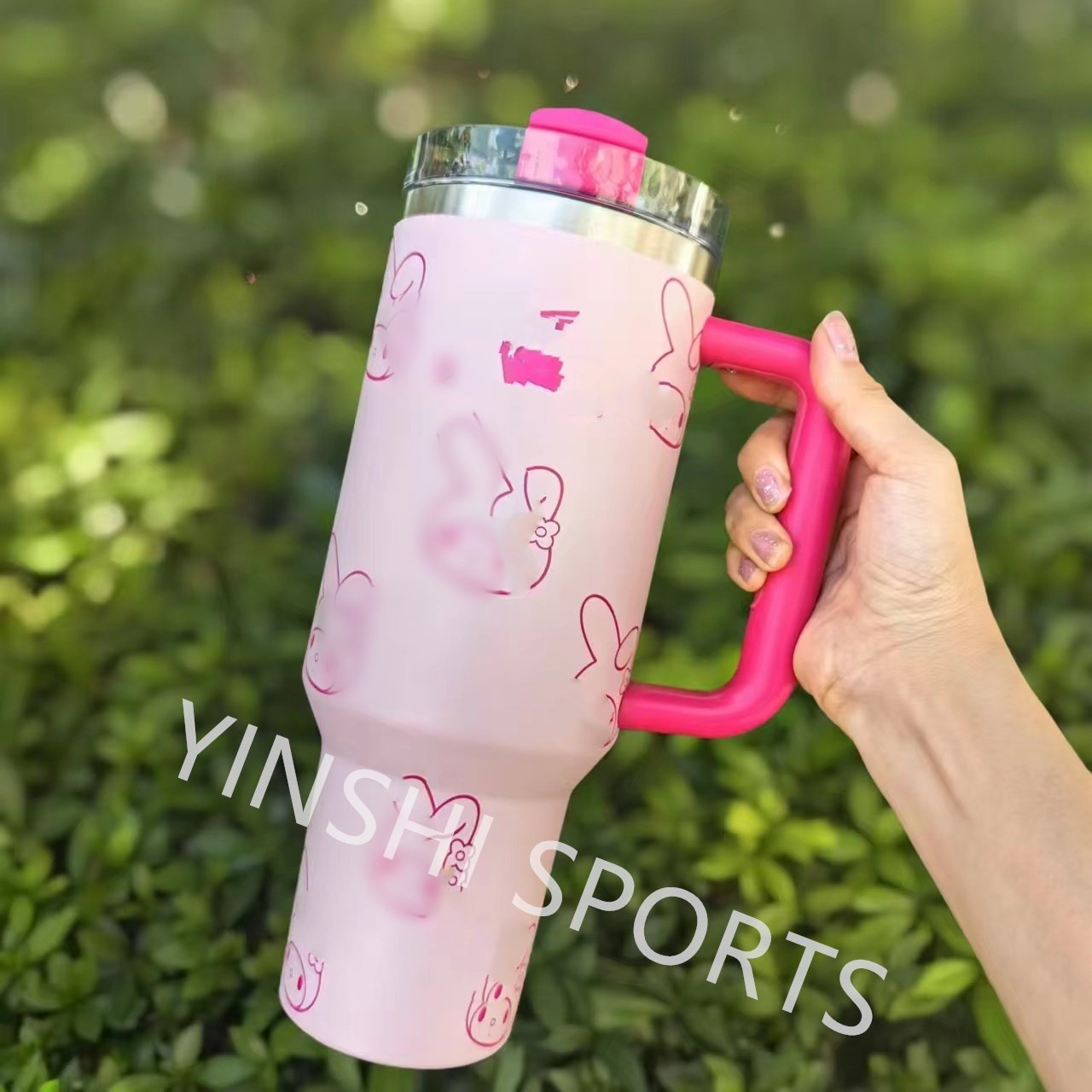 Newest Custom Cartoon Stainless Steel 3d Uv Printed Spooky Pumpkin 40oz Cups Tumbler Mug With Handle And Straw Lid