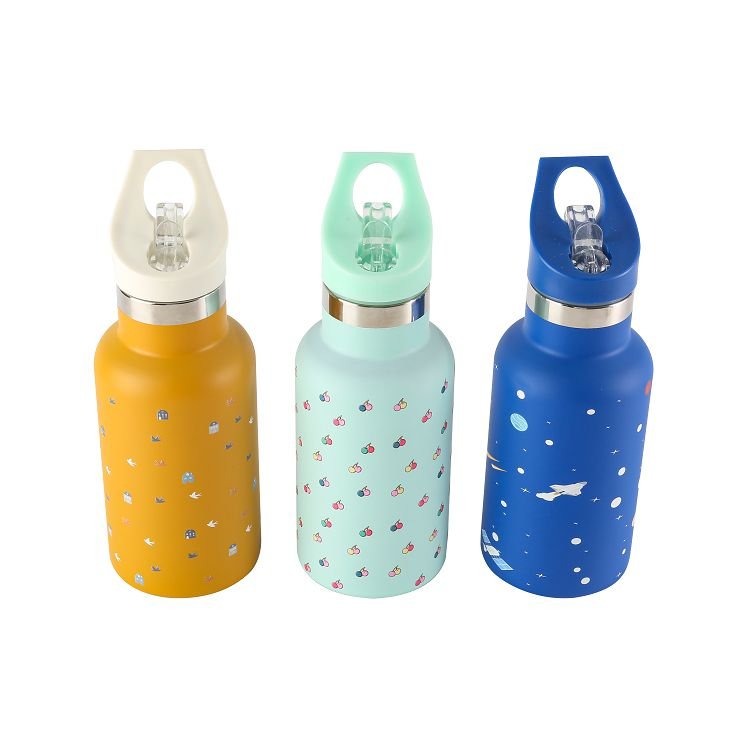 custom logo double wall stainless steel kids water bottle vacuum water bottle colorful kids water tumbler with straw