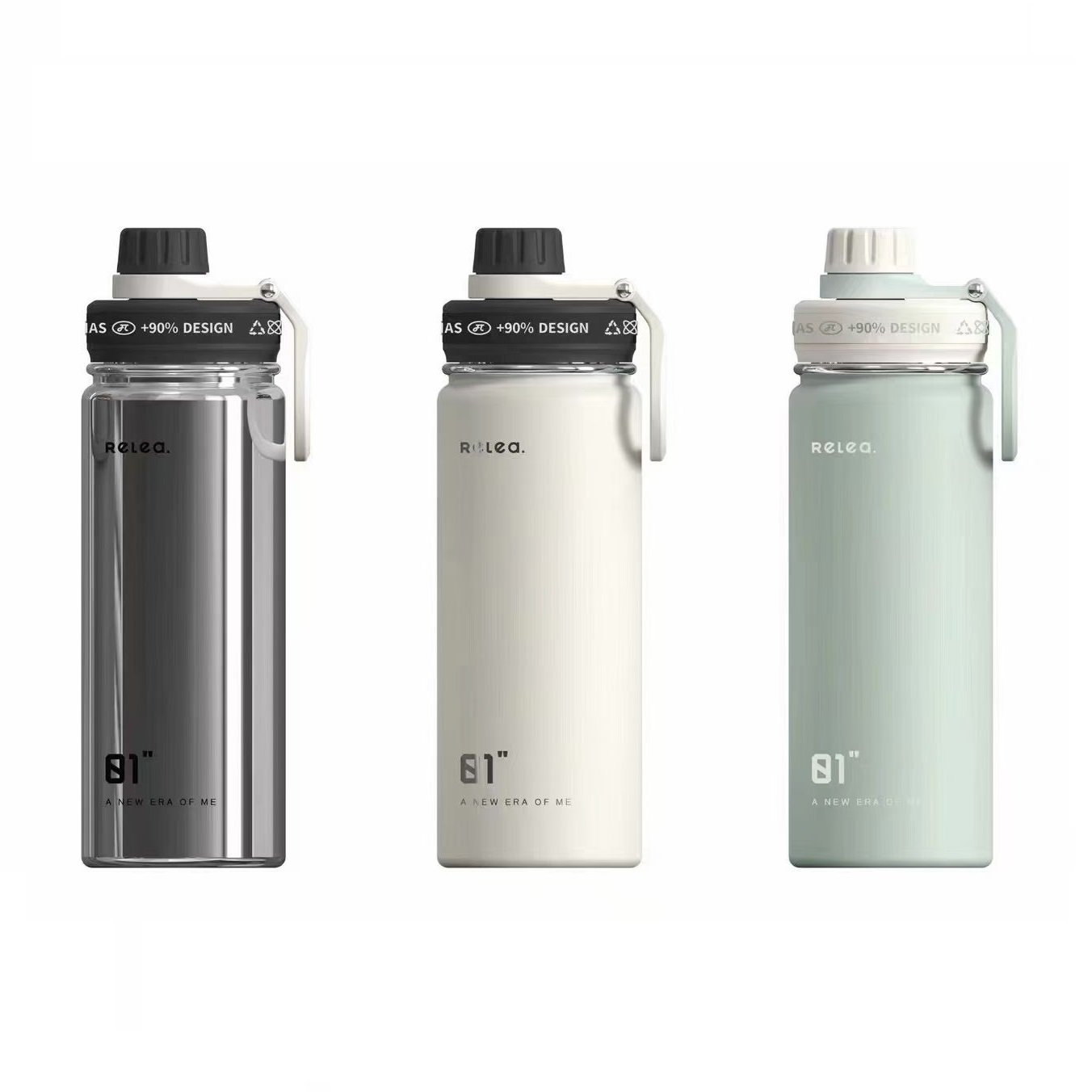 New Design 20oz Stainless Steel Sports Travel Flask Insulated Cup with Handle Straw Thermal Water Bottle for Home Office Use