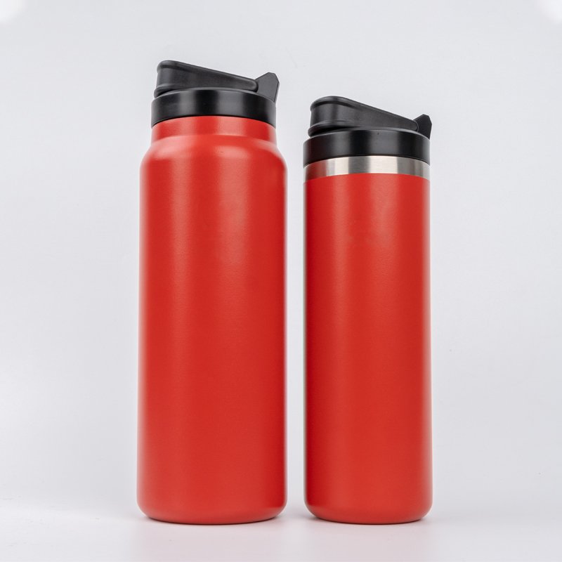 Eco Friendly BPA Free 32oz Stainless Steel Double Wall Insulated Vacuum Flask Gym Sports Water Bottle with Straw Lid