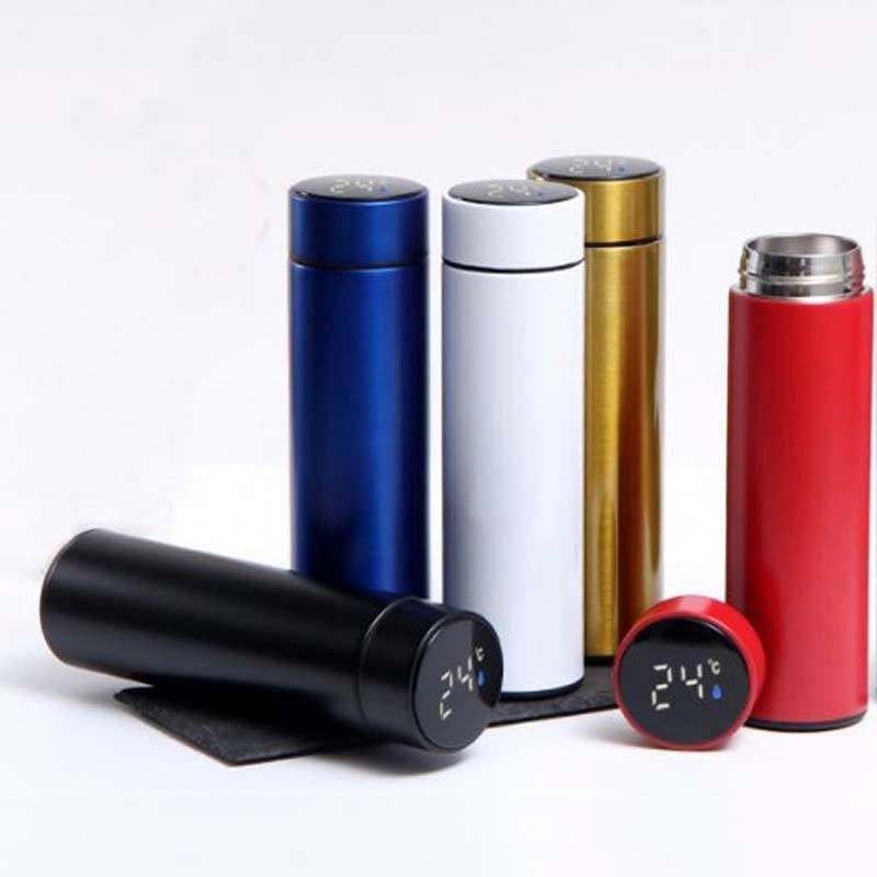 Factory outlet customized portable sealed Led water cup stainless steel tea thermal vacuum flask travel thermos cup water bottle