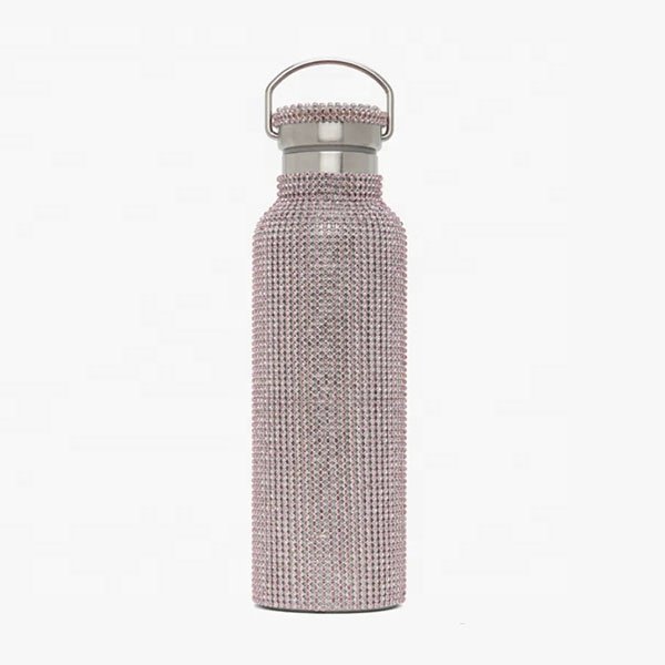 2024 hot sale luxury designer vacuum flask shiny smart gold diamond rhinestone diamond cup crystal water bottle