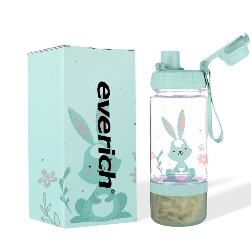 14oz 18oz Kids Plastic Water Bottle Straw Drinking Children BPA Free Kids Drink School Cute Pattern Water Bottle