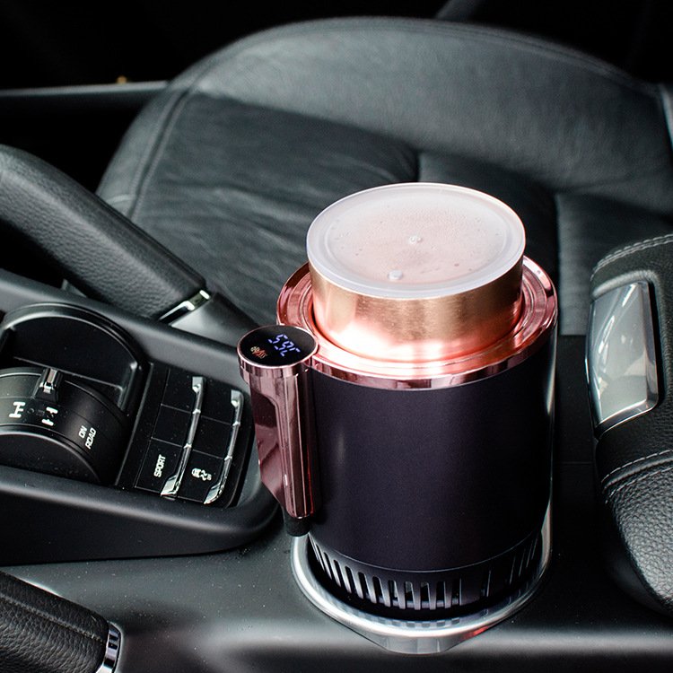 Smart Car 2-In-1 Hot And Cold Cup Drinks Holder Home Fast Refrigeration Cooling/Heating Mini Touch Screen Beverage Mug Drink Can