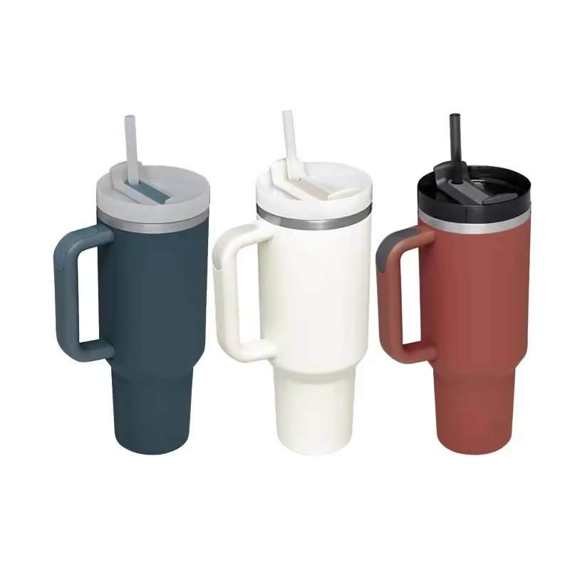 40OZ Stainless Steel Vacuum Insulated Tumbler with Lid Straw for Water Iced Tea Coffee mug Cup Sports Water Bottle Jug