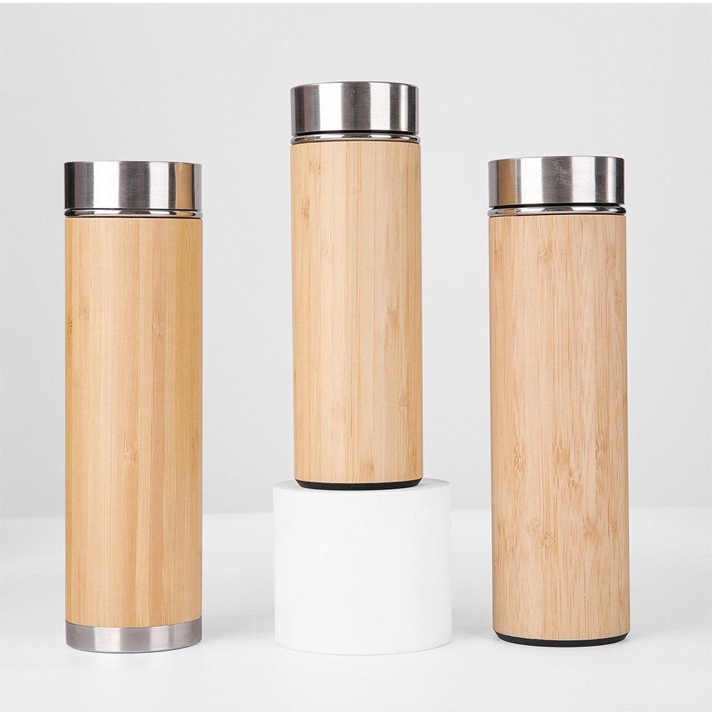 high quality bamboo thermos vacuum flask stainless steel bamboo vacuum water flask insulated water bamboo