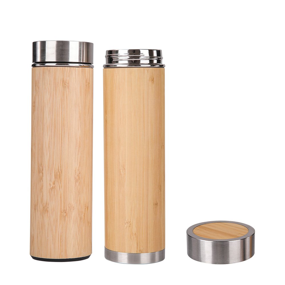 high quality bamboo thermos vacuum flask stainless steel bamboo vacuum water flask insulated water bamboo