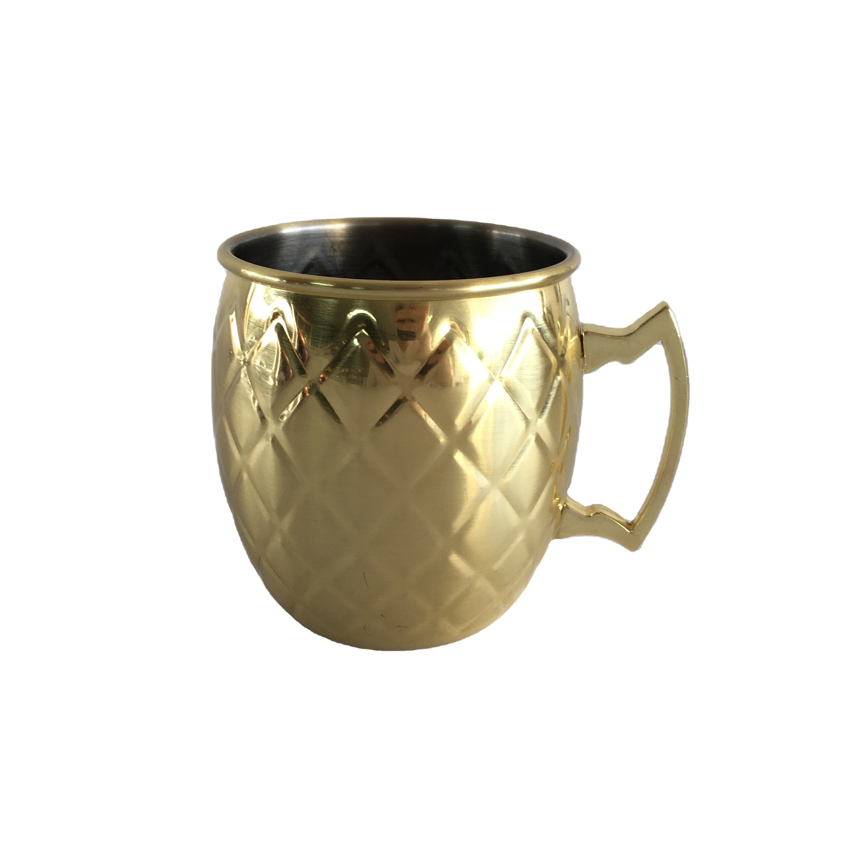 Wholesale Stainless Steel Engraved Brass Plated Wine Wedding Party Beer Cocktail Hammered Cup Moscow Mule Copper Mug