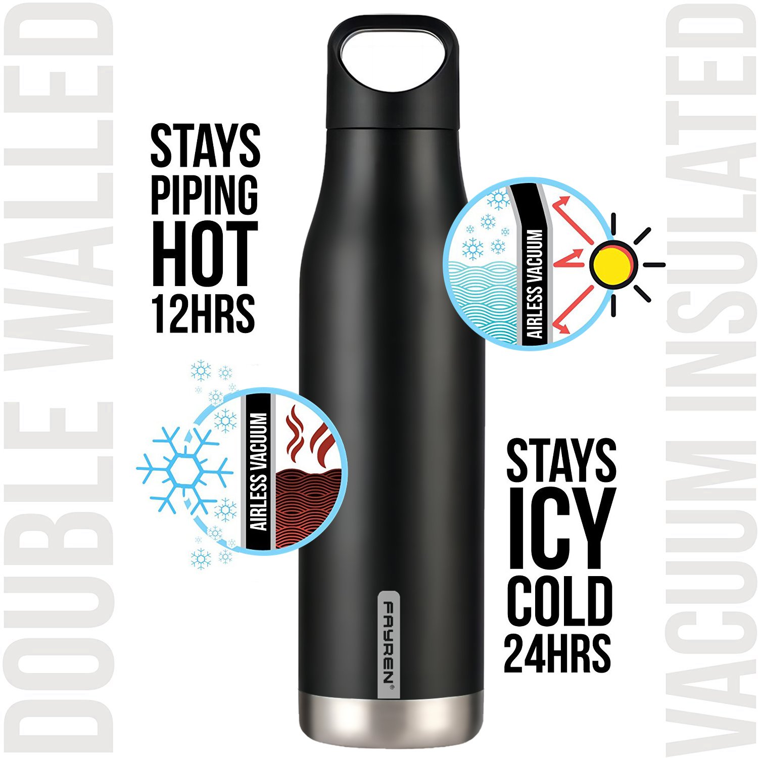 Custom 500ML hot water bottle stainless steel water bottle gym vacuum flask with wood bottom
