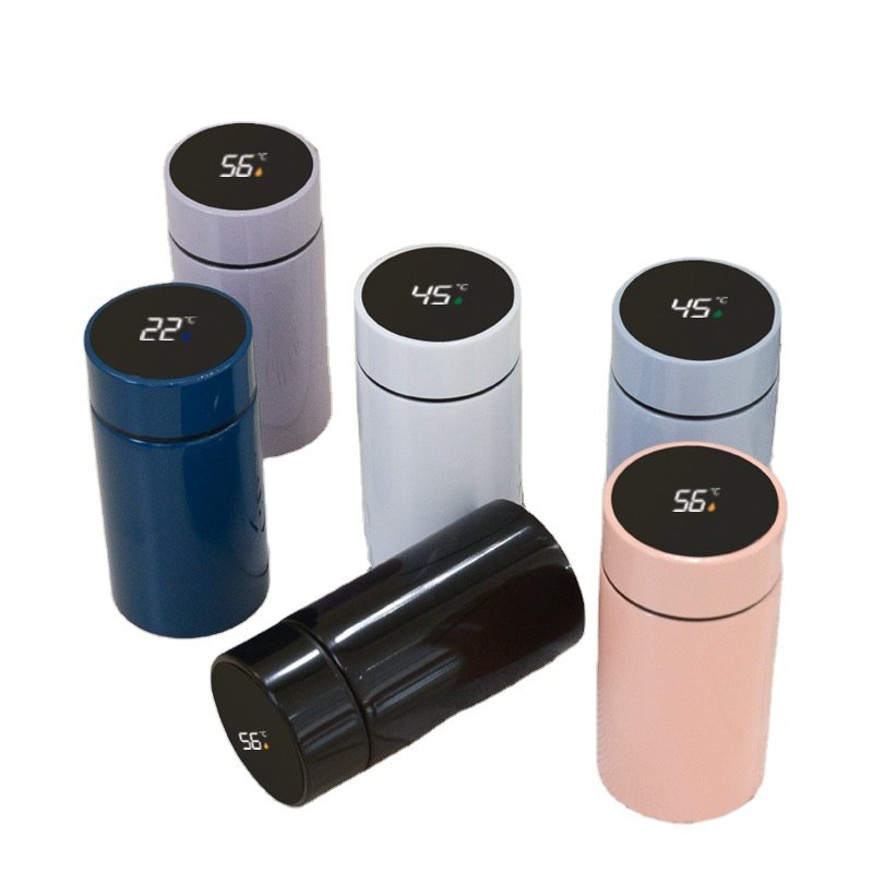 Mini 200ml Smart Portable Stainless Steel Temperature Display Vacuum Water bottle for School Kids