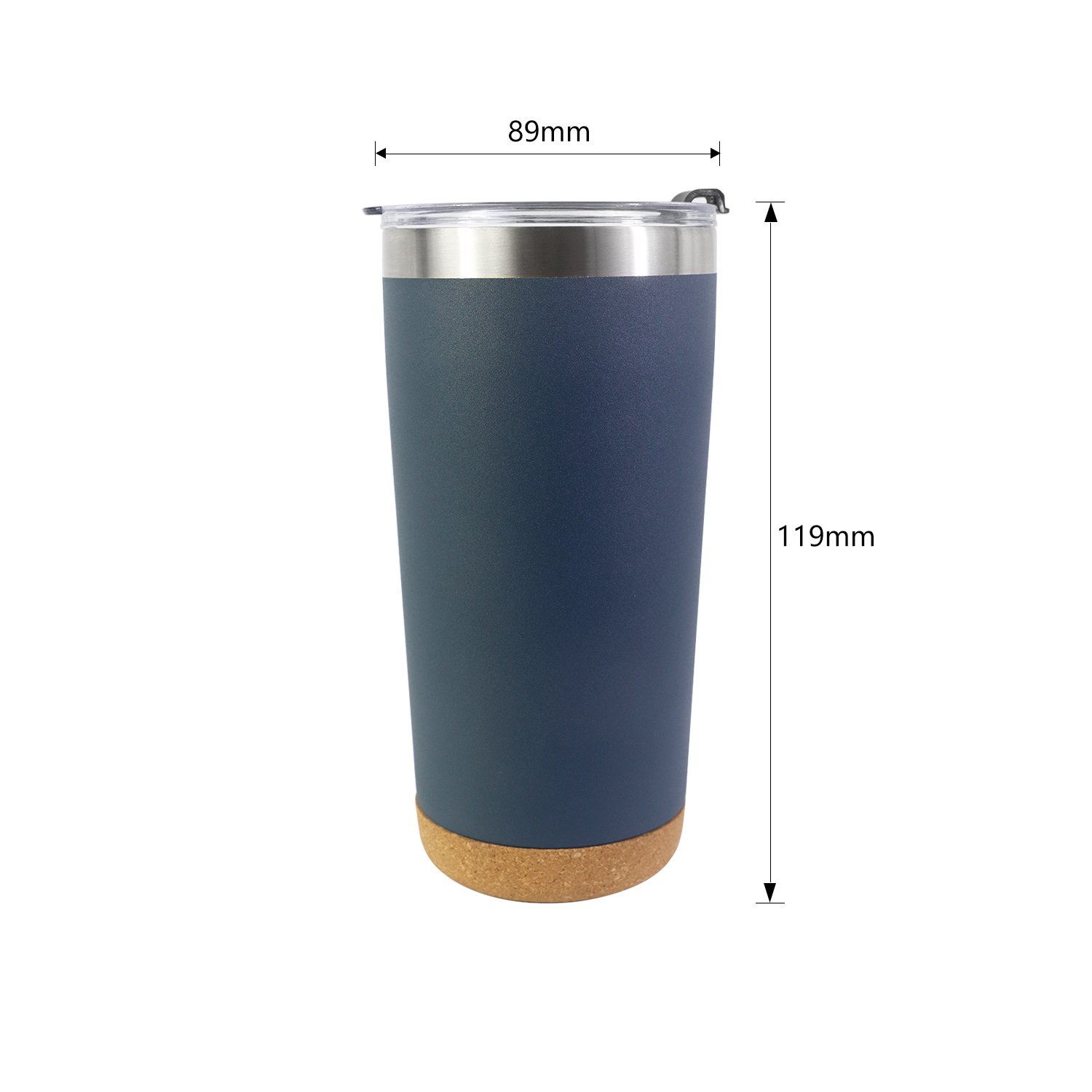 20 oz Stainless Steel Coffee Mug cup Vacuum Insulated Travel Tumbler Cup Reusable Cork and Bamboo sippers and m