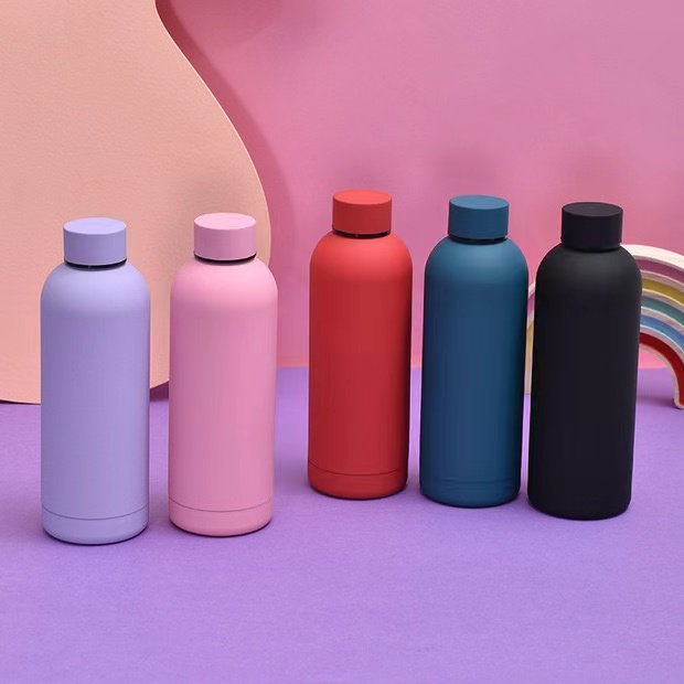 ER Customized logo reusable gym sport metal bottles sublimation stainless steel vacuum flasks thermos drinking water bottle