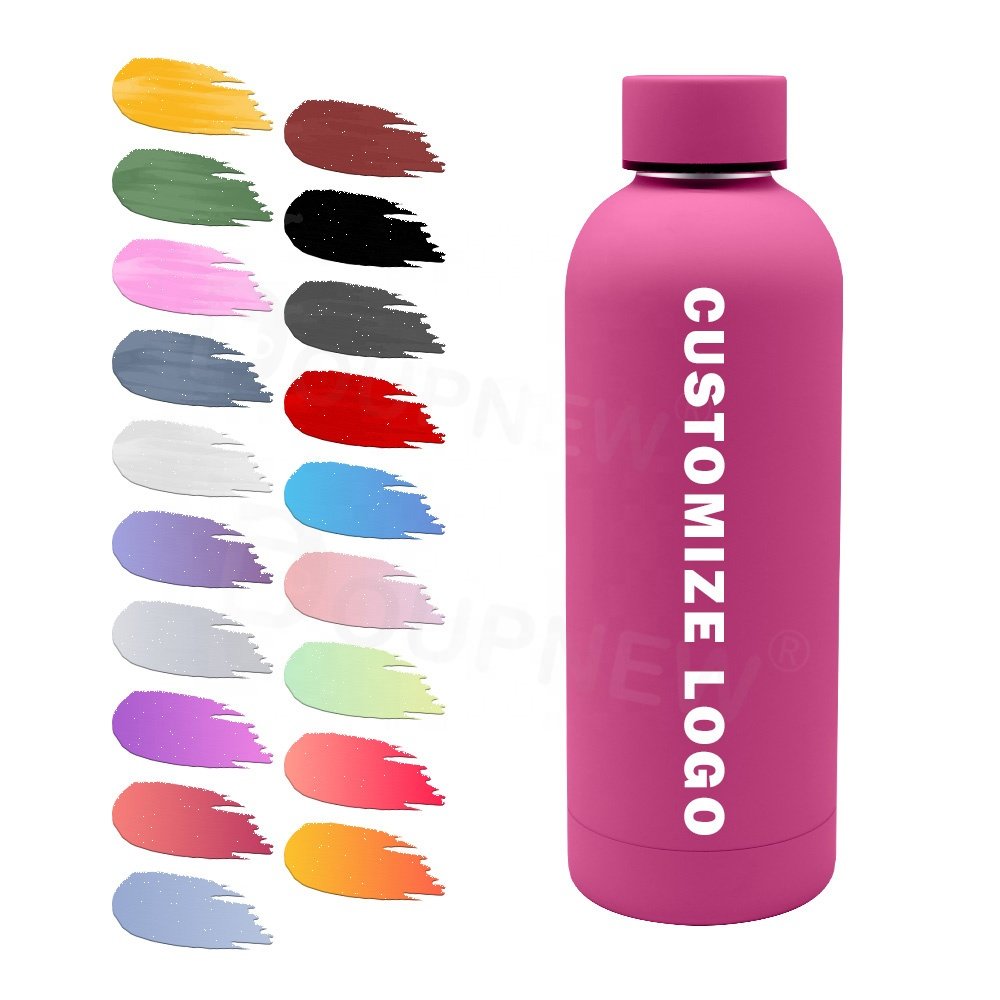 Small Mouth Double Wall Sublimation Flasks Sport Insulated Thermos Vacuum Flask Stainless Steel Water Bottles With Rubber Paint