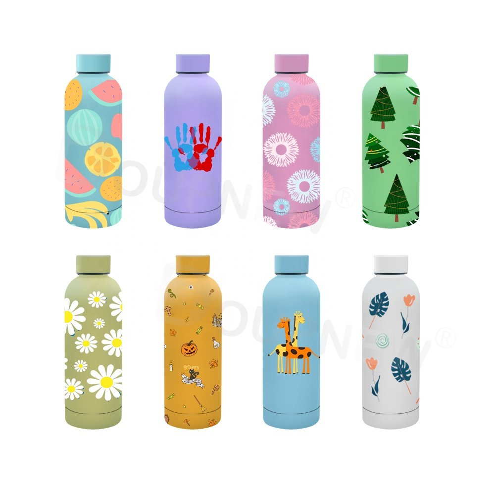 Small Mouth Double Wall Sublimation Flasks Sport Insulated Thermos Vacuum Flask Stainless Steel Water Bottles With Rubber Paint