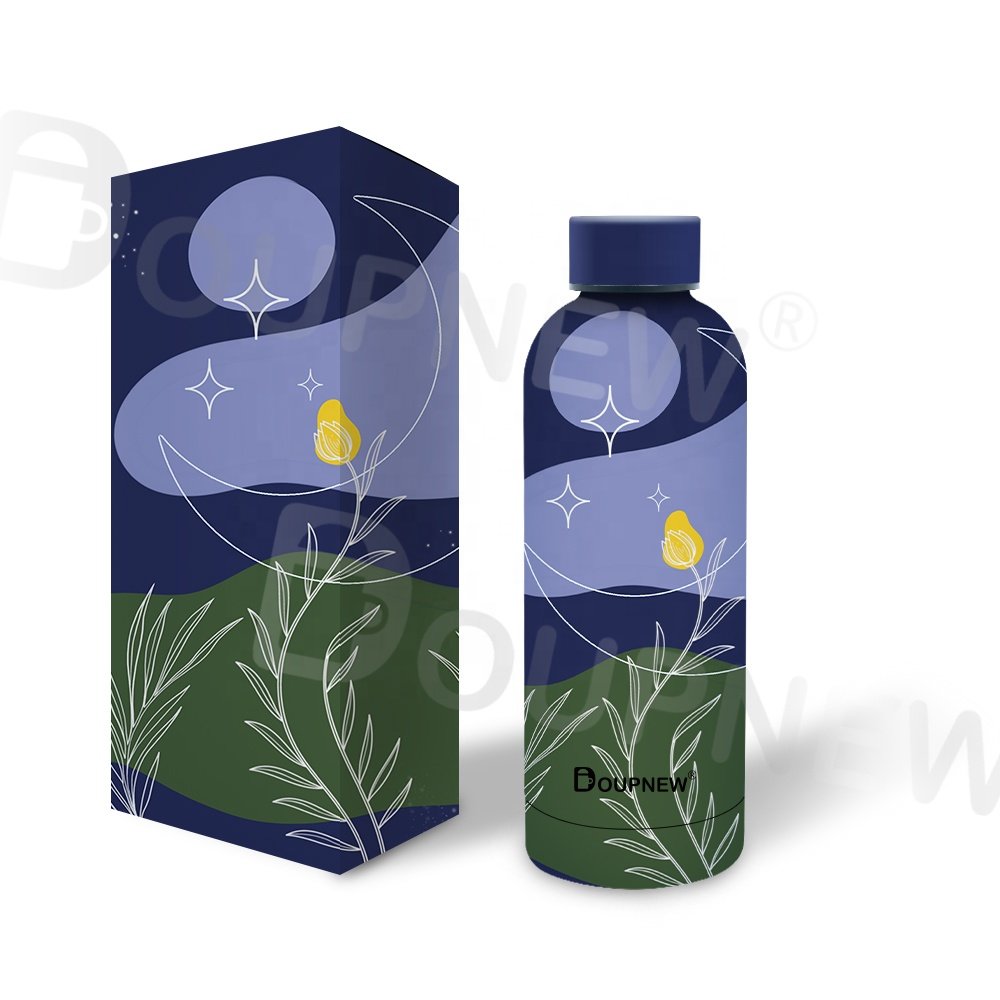 Small Mouth Double Wall Sublimation Flasks Sport Insulated Thermos Vacuum Flask Stainless Steel Water Bottles With Rubber Paint