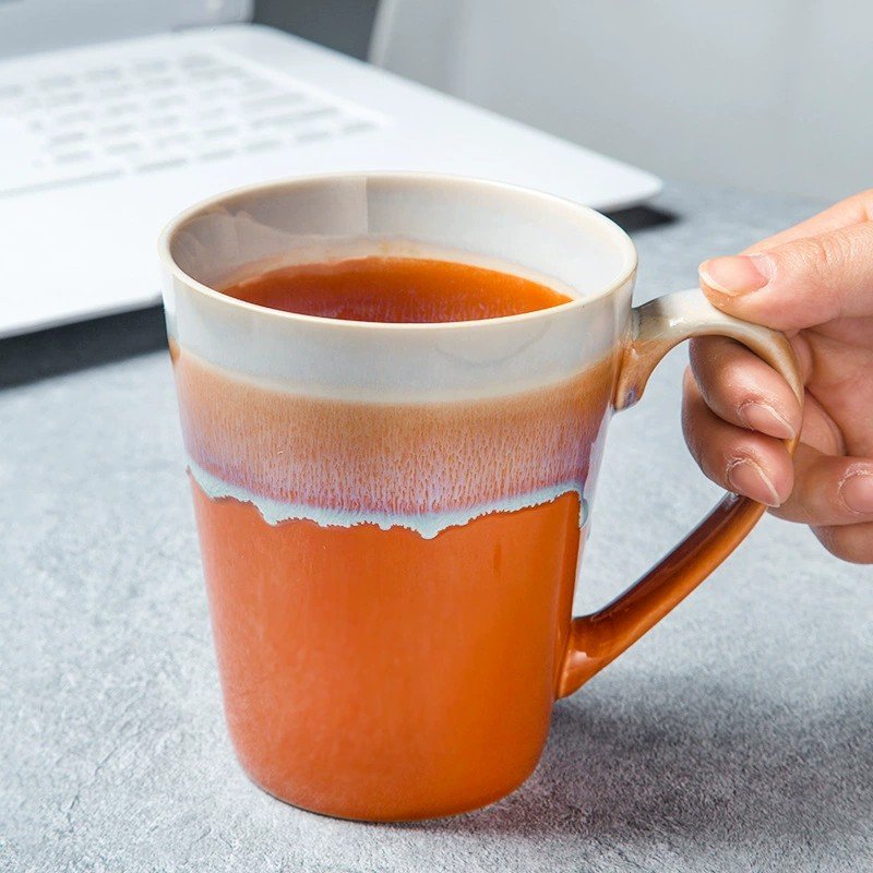 Kiln Altered Glaze Craft Tea Cup for Office and Home Handmade Pottery Coffee Mug