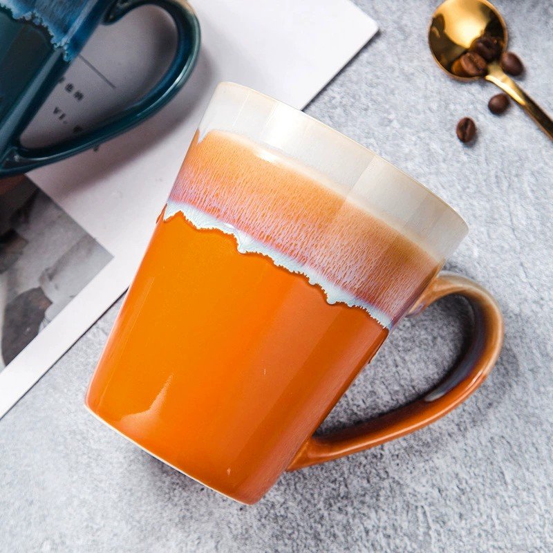 Kiln Altered Glaze Craft Tea Cup for Office and Home Handmade Pottery Coffee Mug