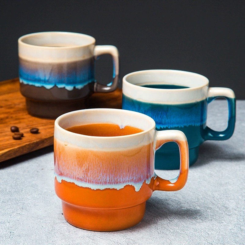Kiln Altered Glaze Craft Tea Cup for Office and Home Handmade Pottery Coffee Mug