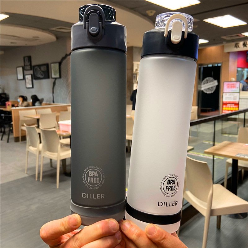 Custom Logo Leakproof 850ml Frosted Sports Bpa Free Tritan Motivational Sports Water Bottles with Straw for Kids