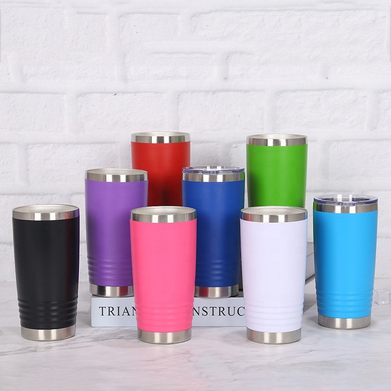 20oz white colorful camping stainless steel vacuum wine drink tea coffee cups insulated travel coffee mug sublimation with lid