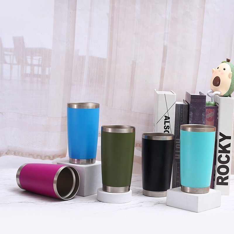 20oz white colorful camping stainless steel vacuum wine drink tea coffee cups insulated travel coffee mug sublimation with lid
