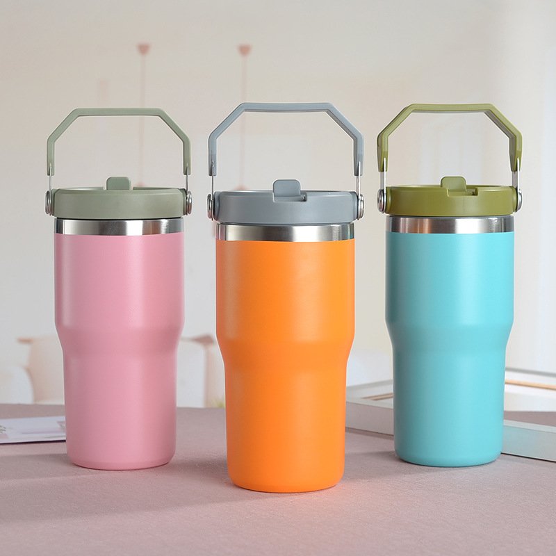30oz Double Wall Stainless Steel Vacuum Flask Portable Coffee Thermos Cup With Lid
