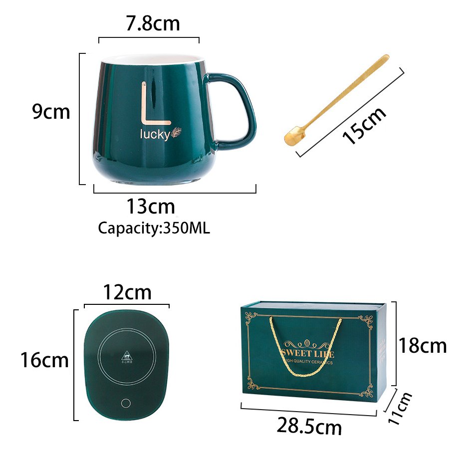 2024 Winter Constant Temperature Cup 55 Degree Heated Warmer Electric Coaster Auto Coffee Mug Smart Heating Coaster