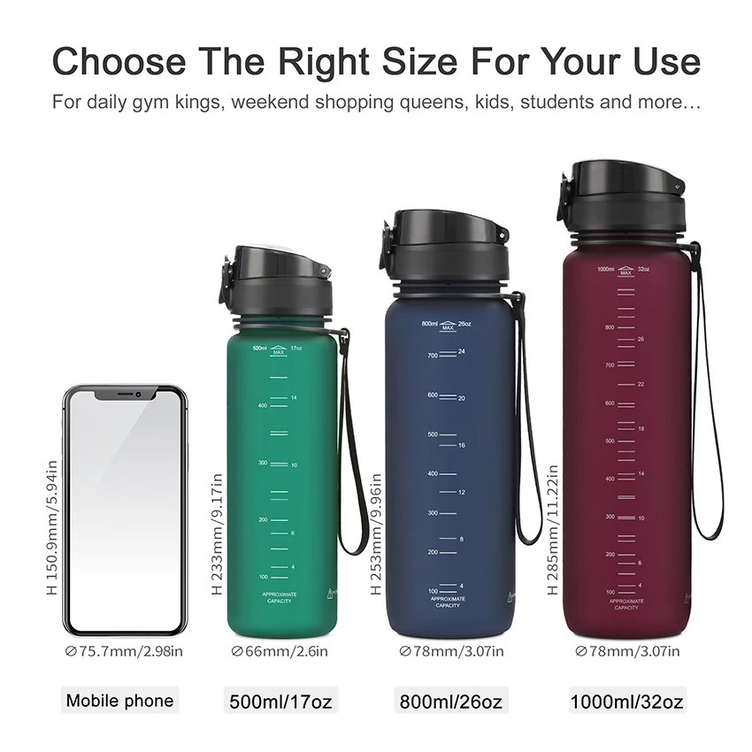 Sports Water Bottle BPA Free Tritan 500 ml plastic water bottle Leak-proof trinkflasche for outdoor hiking and gym with lids