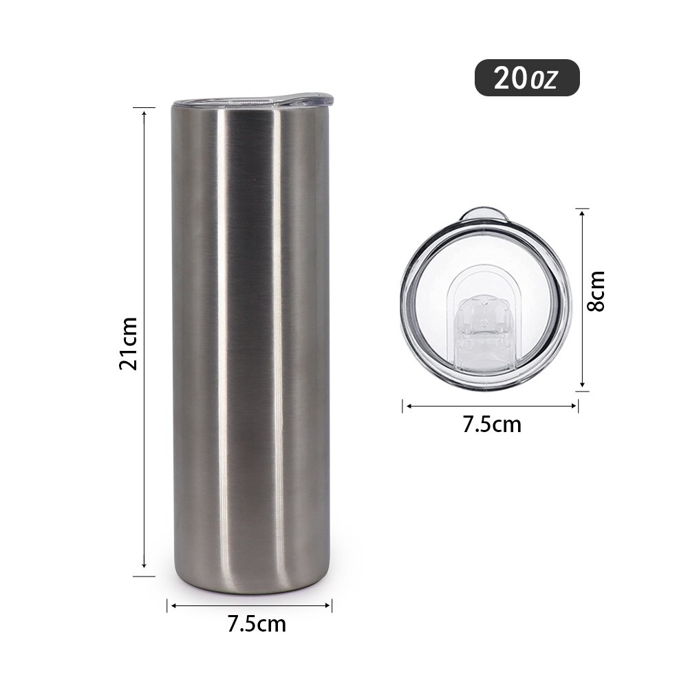 fast shipping 20oz tumbler double walled car travel tumbler cups water bottles silver stainless steel Straight Tumbler
