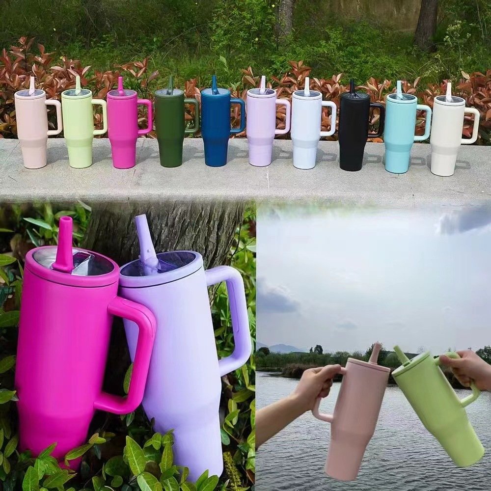 40 oz New 2024 Simple Leak proof Travel Tumbler With Handle And Straw Lid Custom Logo Vacuum Mug