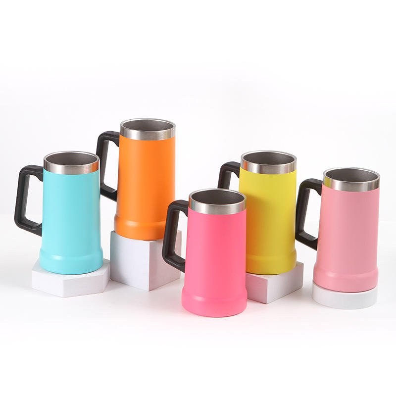 LeMuna 24oz Double Wall Vacuum Insulation Stainless Steel Beer Mug Adventure Big Grip Beer Bottle hot sale