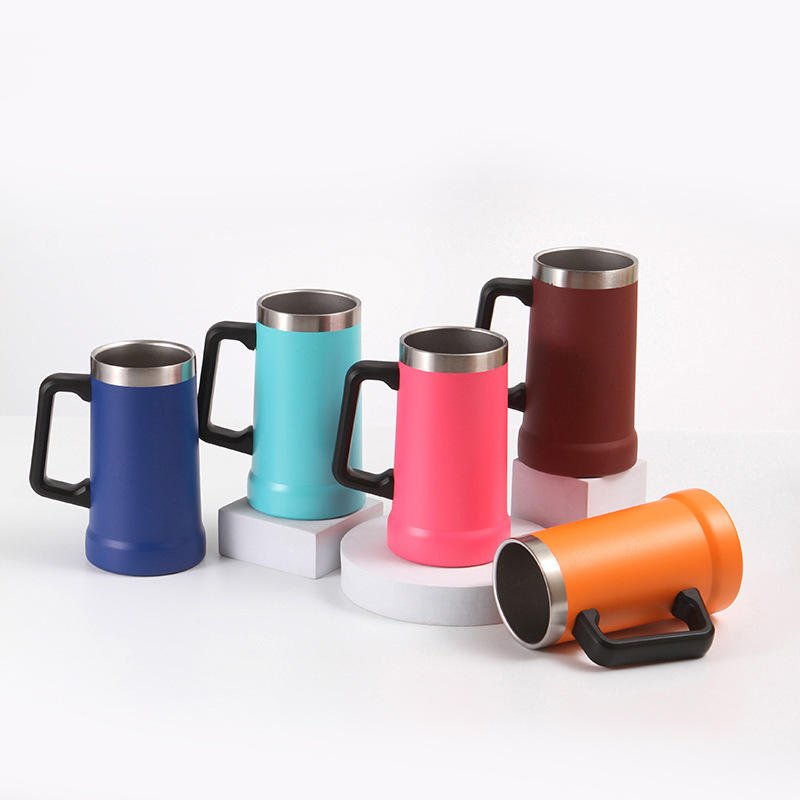 LeMuna 24oz Double Wall Vacuum Insulation Stainless Steel Beer Mug Adventure Big Grip Beer Bottle hot sale