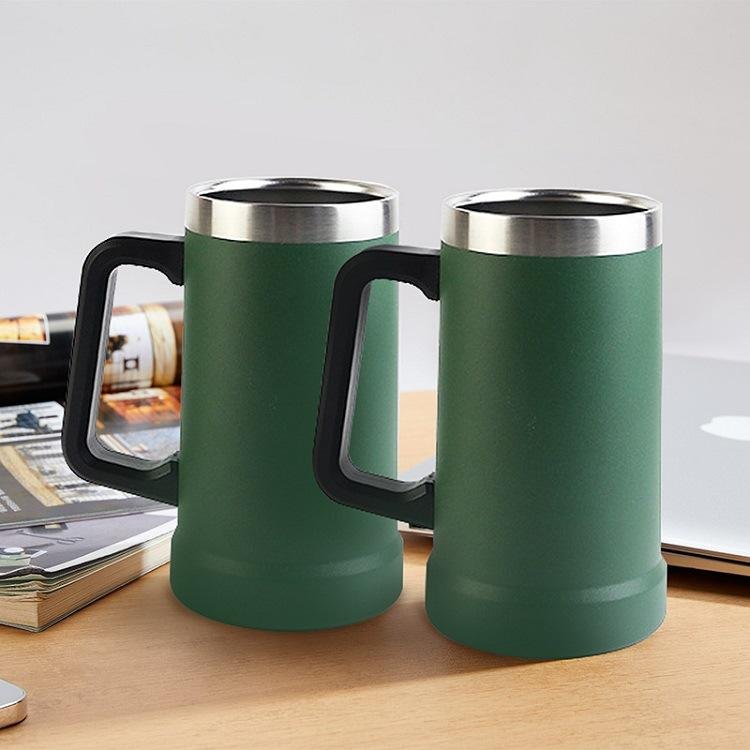 LeMuna 24oz Double Wall Vacuum Insulation Stainless Steel Beer Mug Adventure Big Grip Beer Bottle hot sale