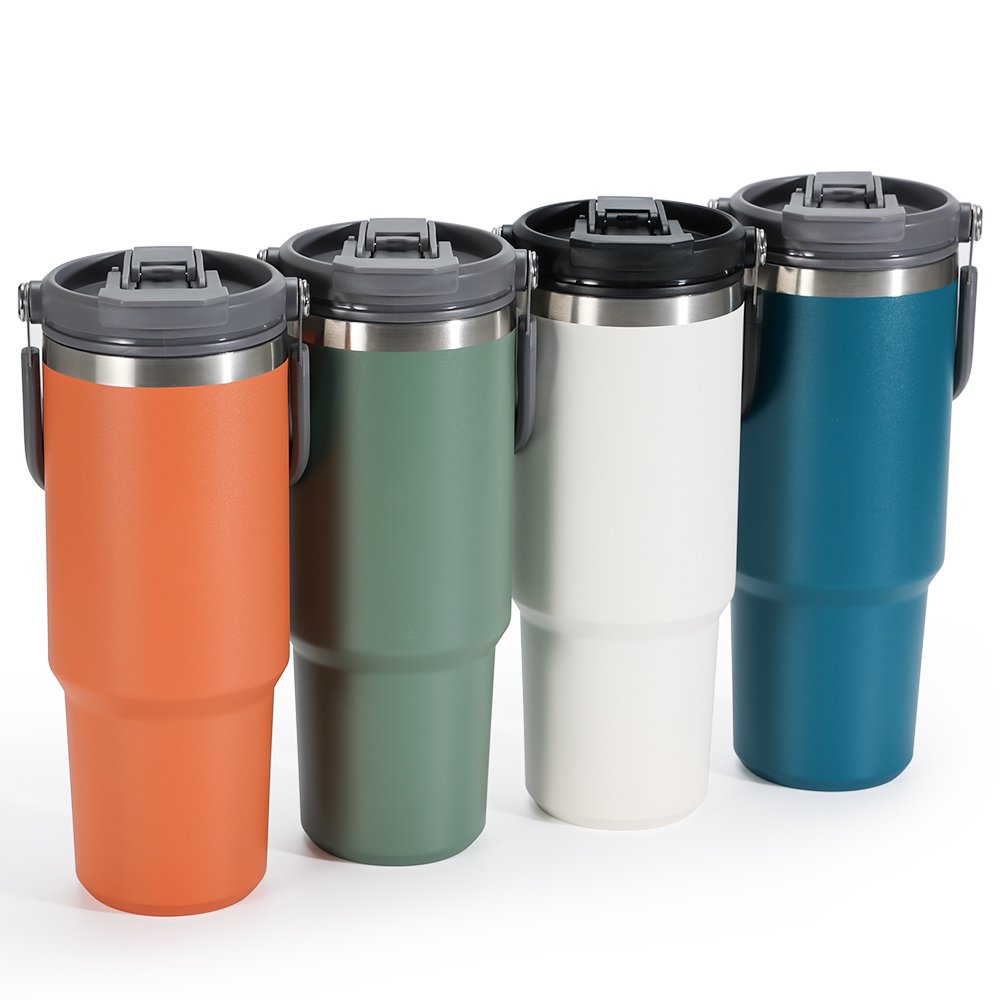 New Arrival insulated bottle Double Wall stainless steel water bottle travel Coffee Mug With Handle