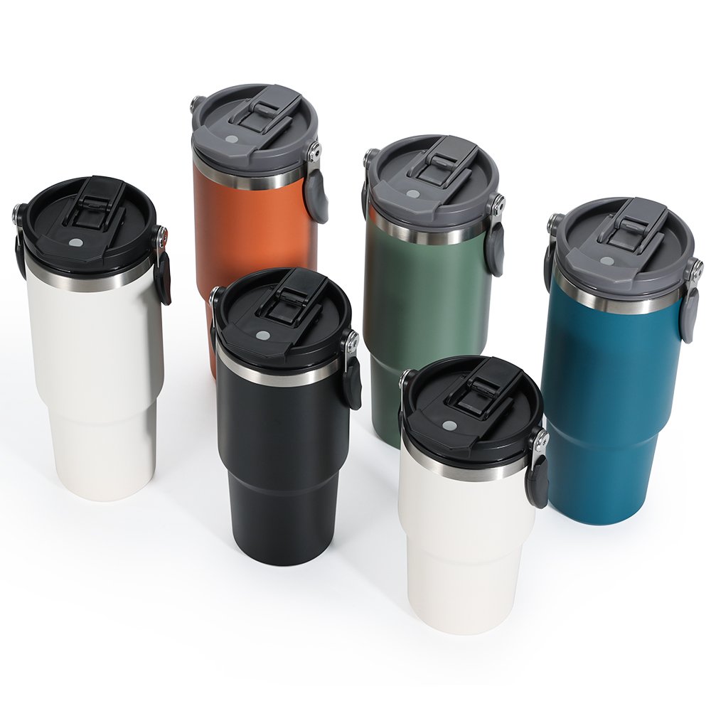 New Arrival insulated bottle Double Wall stainless steel water bottle travel Coffee Mug With Handle