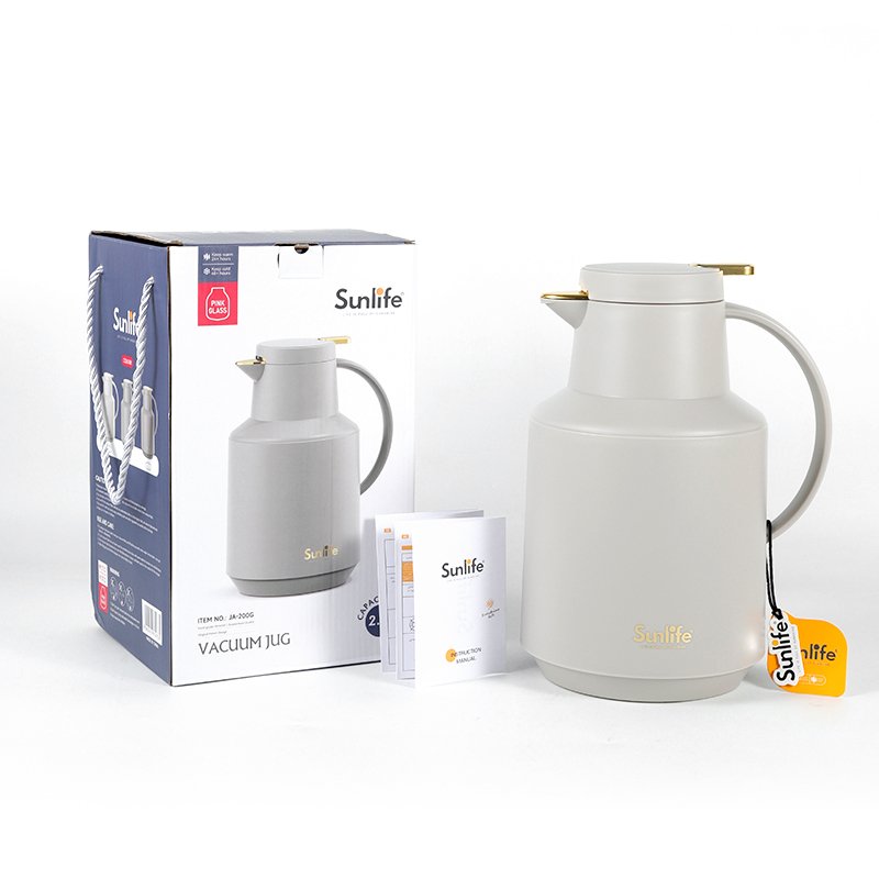 Sunlife vacuum flask plastic body pink glass linner inside wholesale price big capacity thermal jug