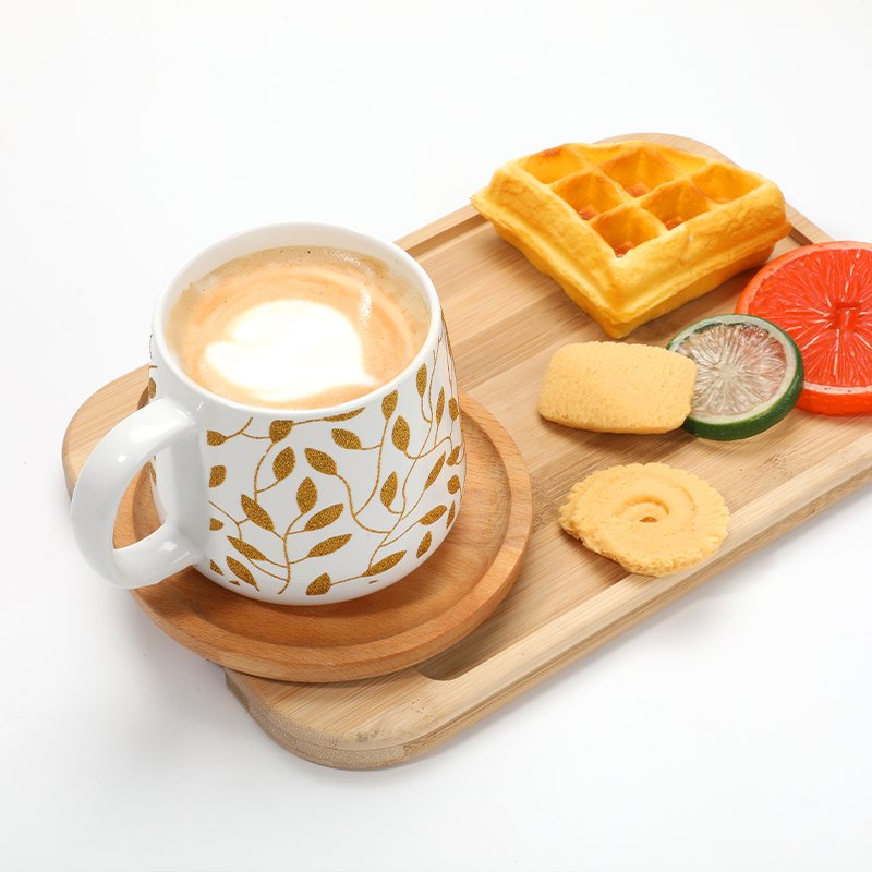 Custom Sublimation Bone Nordic Enamel Heat Transfer Glitter 450ML Porcelain Ceramic Coffee Mugs