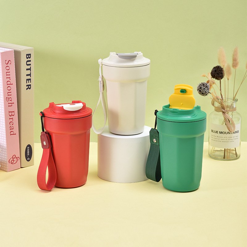 316 stainless steel curious cup Students outdoor office drinkware octagon coffee mugs portable rope bottle