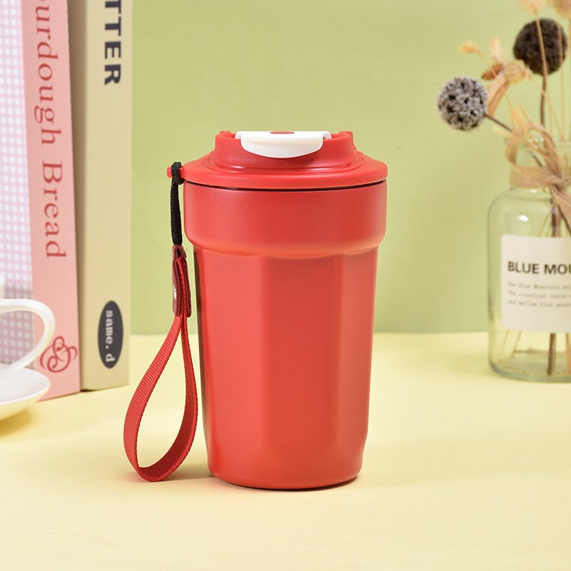 316 stainless steel curious cup Students outdoor office drinkware octagon coffee mugs portable rope bottle