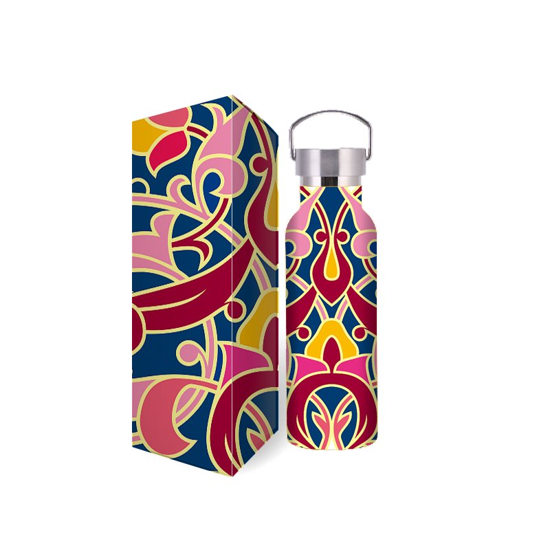 LOW MOQ Customized Double Wall Stainless Steel Insulated Water bottle Thermal Vacuum Flask With Handle Lid