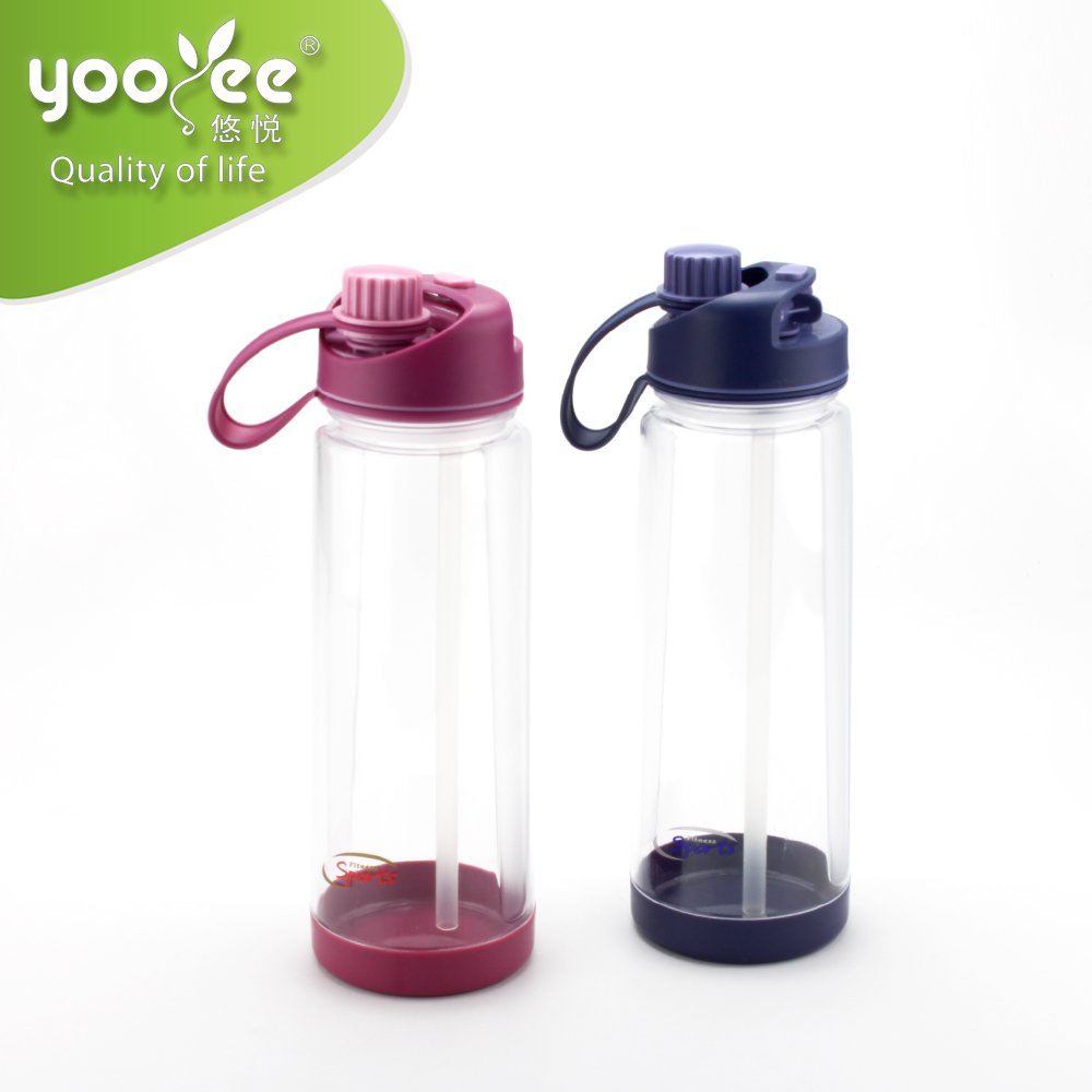 1000ml Plastics Sport Water Bottles with Sipper Straw