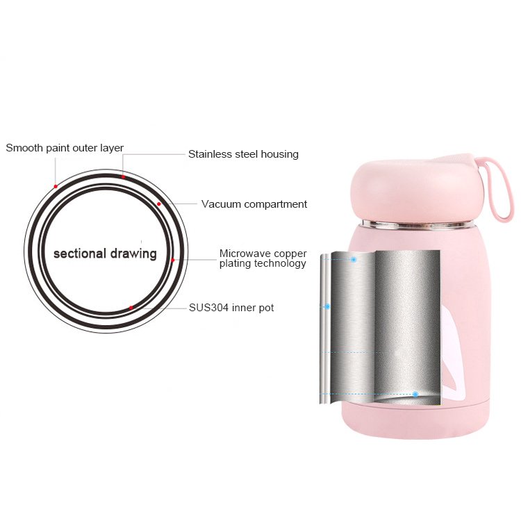 children student kids cute mini small double wall stainless steel thermos vacuum flasks water bottle