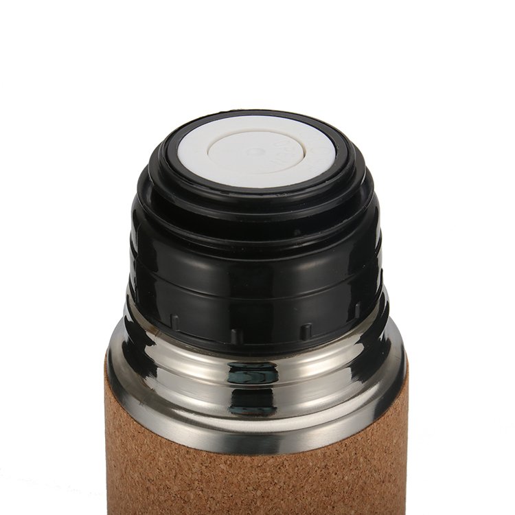 High quality products cork cover bullet head vacuum flask stainless steel sport water bottle